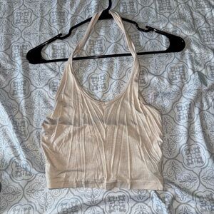 SHEIN Cream Halter Tank Top